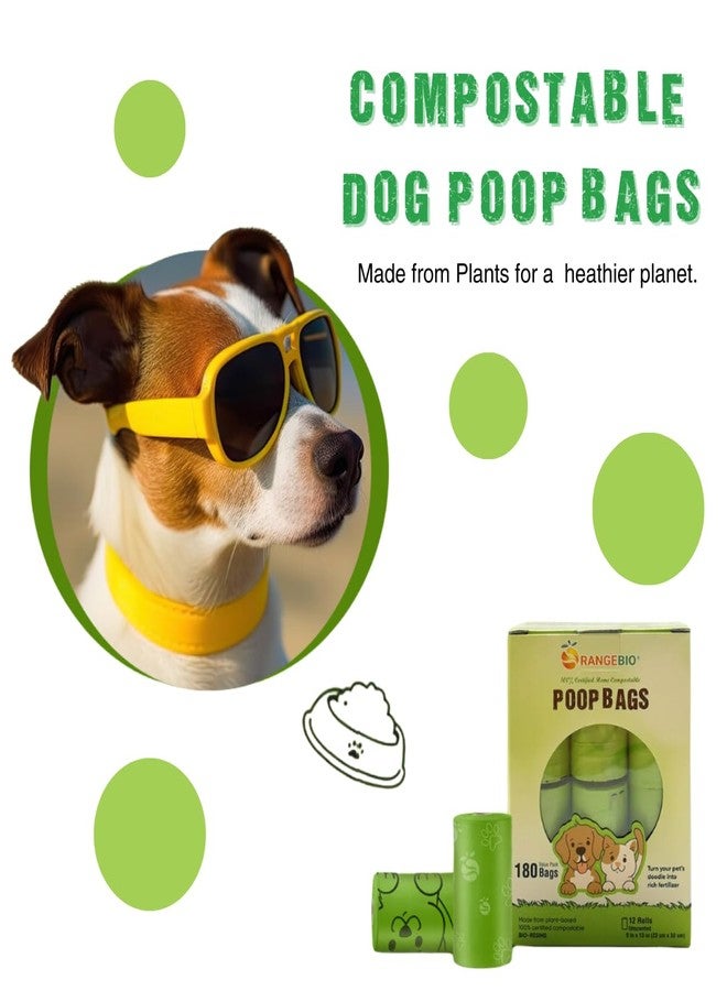 OrangeBio Dog Poop Bags, 100% Certified Home Compostable, 13 x 9 Inches - 180 Count (15 Bags per Roll, 12 Rolls), OK Compost Home - Image 5